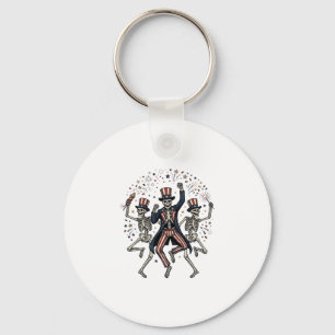 Patriotic Dog Party Like It’s 1776 Vintage Key Ring