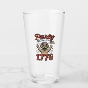 Patriotic Dog Party Like It’s 1776 Vintage Shirt D Glass