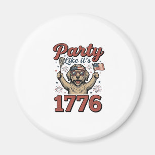 Patriotic Dog Party Like It’s 1776 Vintage Shirt D Magnet