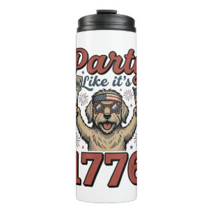 Patriotic Dog Party Like It’s 1776 Vintage Shirt D Thermal Tumbler