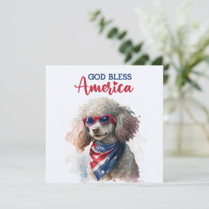 Patriotic Dog-Poodle 4th of July Card