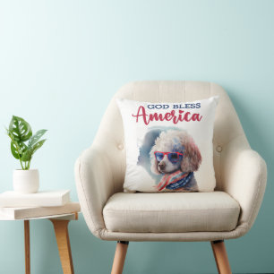 Patriotic Dog-Poodle Cushion
