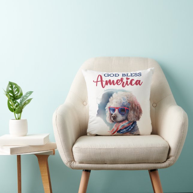 Patriotic Dog-Poodle Cushion (Chair)