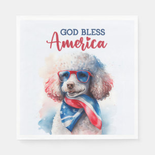 Patriotic Dog-Poodle Napkin