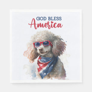 Patriotic Dog-Poodle Napkin