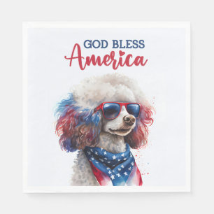 Patriotic Dog-Poodle Napkin