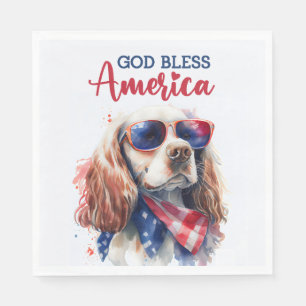 Patriotic Dog-Spaniel Napkin