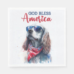 Patriotic Dog-Spaniel Napkin