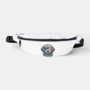 Patriotic Dog Sunglasses Vintage Bum Bags