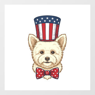 Patriotic Dog Top Hat Vintage Vector Design_1