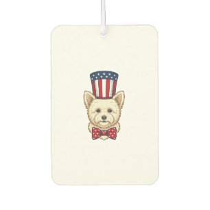 Patriotic Dog Top Hat Vintage Vector Design_1 Car Air Freshener