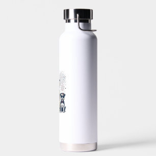 Patriotic Dog Trio Vintage Engraving Shirt Design_ Water Bottle