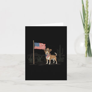 Patriotic Dog Usa 4th Of July American Flag Wester Card
