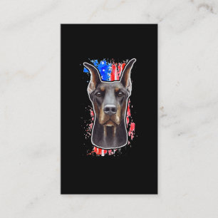 Patriotic Dog USA American Flag Doberman Business Card
