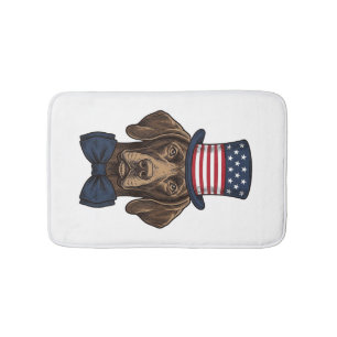 Patriotic Dog Vintage Engraving Shirt Design_1 Bath Mat