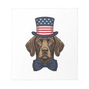 Patriotic Dog Vintage Engraving Shirt Design_1 Notepad