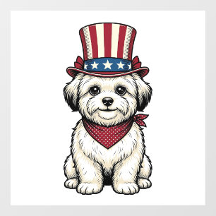 Patriotic Dog Vintage Engraving Vector Design_1