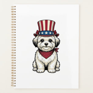 Patriotic Dog Vintage Engraving Vector Design_1 Planner
