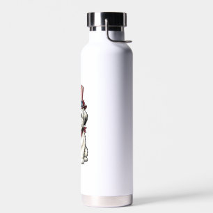 Patriotic Dog Vintage Engraving Vector Design_1 Water Bottle