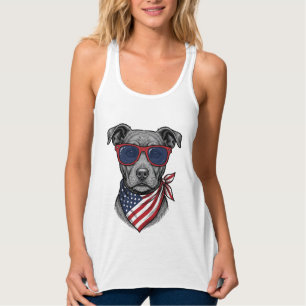 Patriotic Dog With Sunglasses Vintage Shirt Design
