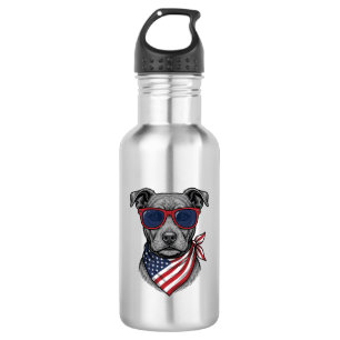 Patriotic Dog With Sunglasses Vintage Shirt Design 532 Ml Water Bottle