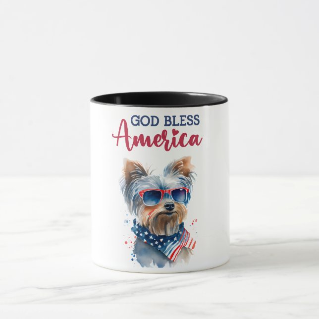 Patriotic Dog-Yorkie Mug (Center)