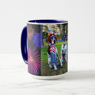 Patriotic Dogs & Fireworks Celebration Combo Mug