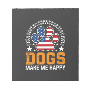 Patriotic Dogs Paw Print Vector Notepad