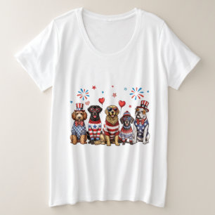 Patriotic Dogs  Plus Size T-Shirt