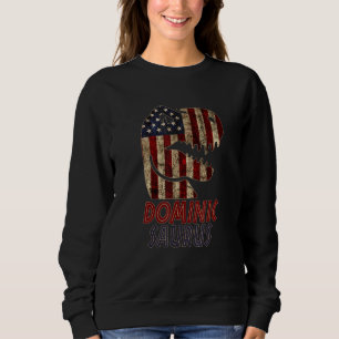 Patriotic Dominic Dino Dominicsaurus American Flag Sweatshirt