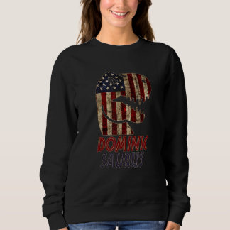 Patriotic Dominic Dino Dominicsaurus American Flag Sweatshirt