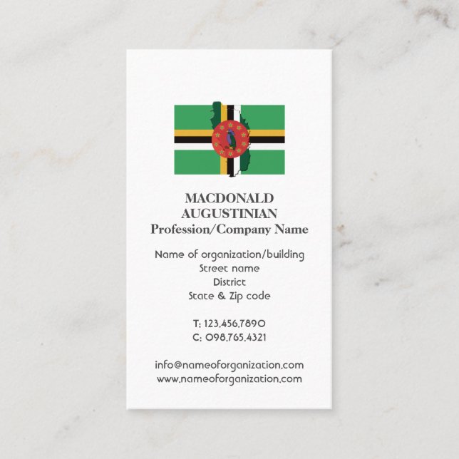 Patriotic | DOMINICA FLAG | Photo Business Card (Front)