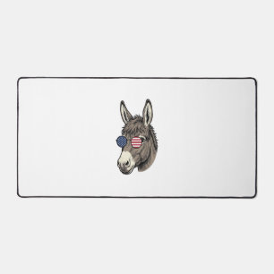 Patriotic Donkey Sunglasses Vintage Shirt Design_1 Desk Mat