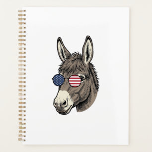 Patriotic Donkey Sunglasses Vintage Shirt Design_1 Planner