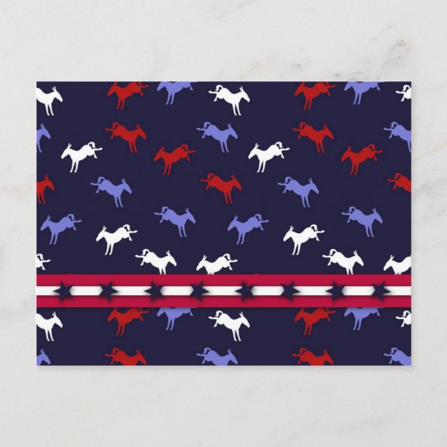 Patriotic Donkeys Postcard (Front)