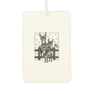 Patriotic Donkeys Vintage 4th of July Shirt Design Car Air Freshener