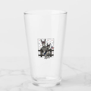 Patriotic Donkeys Vintage 4th of July Shirt Design Glass