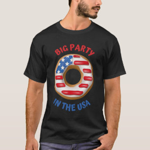 Patriotic Donut Big Party USA T-Shirt