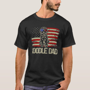 Patriotic Doodle Dad Goldendoodle American Flag 4t T-Shirt