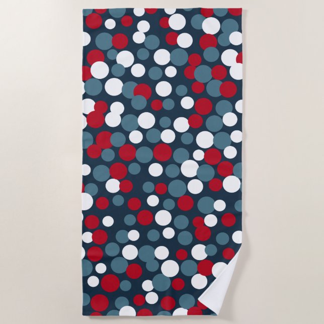 Patriotic Dots Beach Pool Towel Gift (Front)