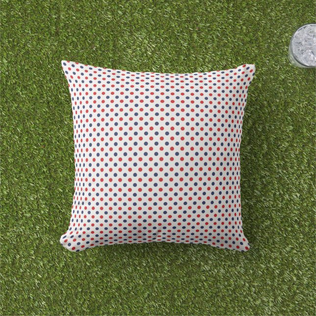 Patriotic Dots Outdoor Pillow (Grass)