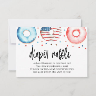 Patriotic Doughnut Baby Sprinkle Diaper Raffle Car Thank You Card