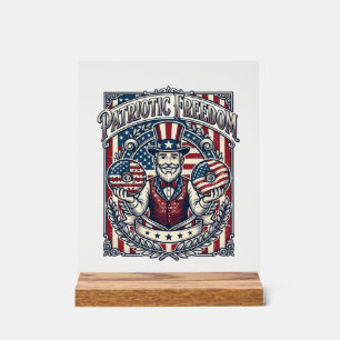 Patriotic Doughnut Lover Vector Graphic Tee_1 Acrylic Sign
