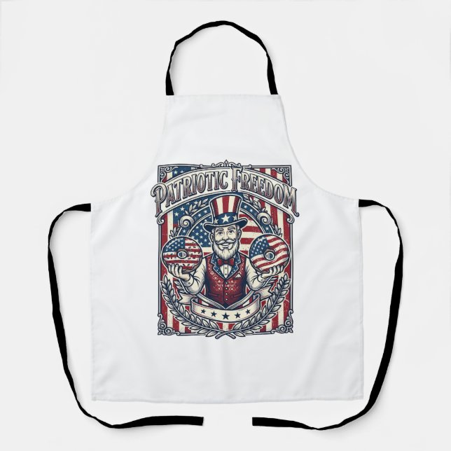 Patriotic Doughnut Lover Vector Graphic Tee_1 Apron (Front)