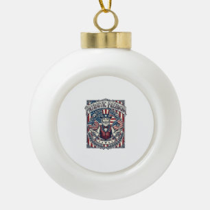Patriotic Doughnut Lover Vector Graphic Tee_1 Ceramic Ball Christmas Ornament