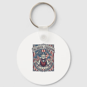 Patriotic Doughnut Lover Vector Graphic Tee_1 Key Ring