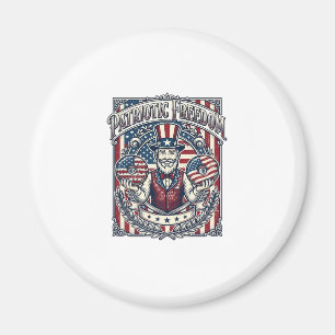 Patriotic Doughnut Lover Vector Graphic Tee_1 Magnet