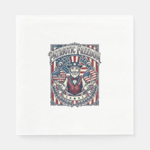 Patriotic Doughnut Lover Vector Graphic Tee_1 Napkin