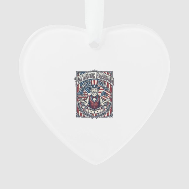 Patriotic Doughnut Lover Vector Graphic Tee_1 Ornament (Front)