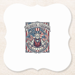 Patriotic Doughnut Lover Vector Graphic Tee_1 Paper Coaster